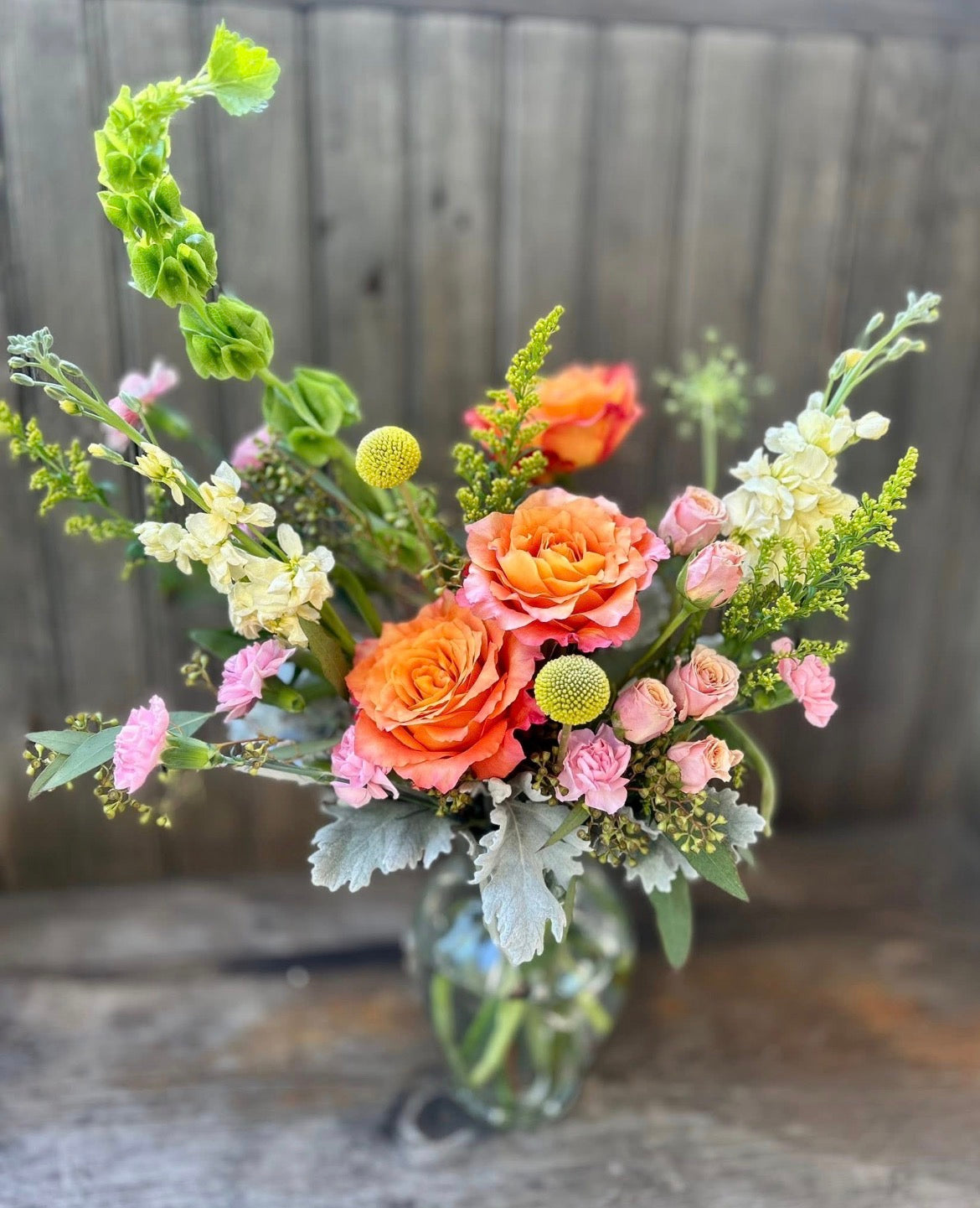 Luxury Garden Arrangement ~ 1/2 Dozen Roses & Spray Roses