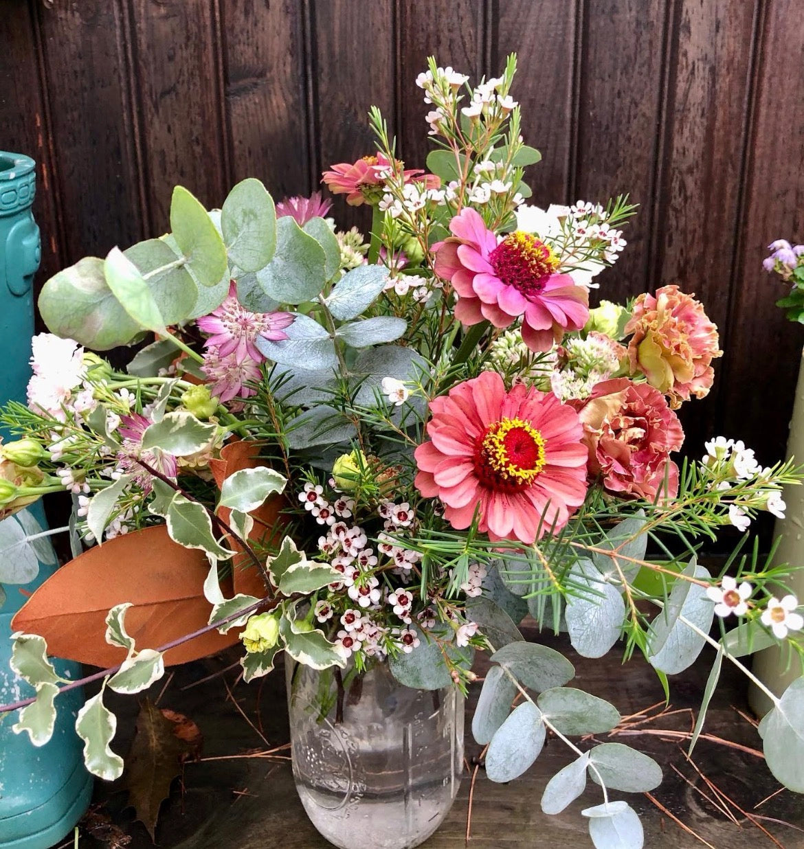 New England Fields Mason Jar ~ Premium Seasonal Blooms